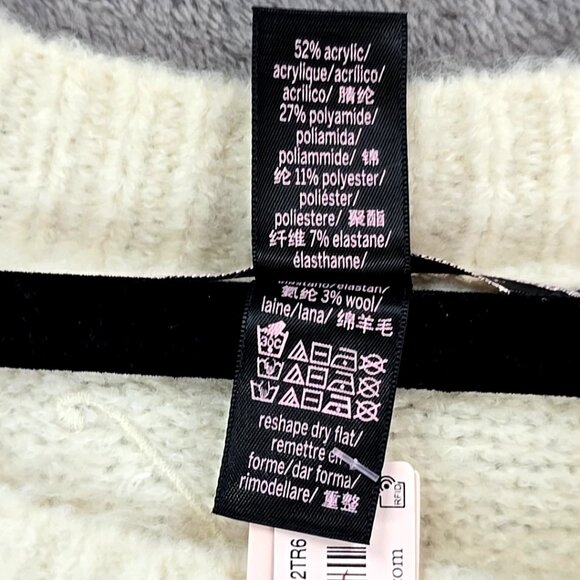 Victoria's Secret Fuzzy Cropped Cream Color Sweater Women's Size X Small 165/84A - Picture 11 of 12